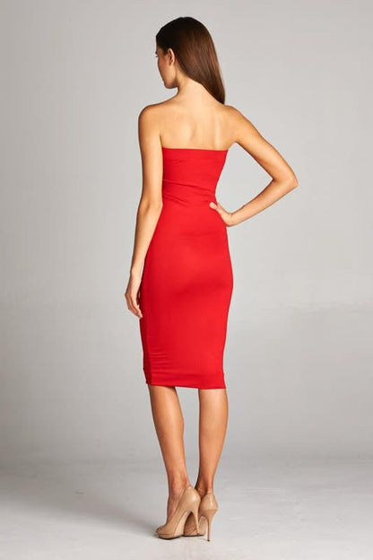 solid rayon span tube dress with lining - RK Collections Boutique