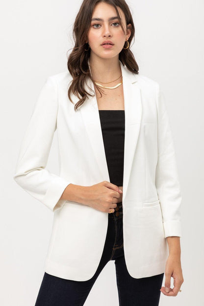 Woven Solid Vertigo Blazer - RK Collections Boutique