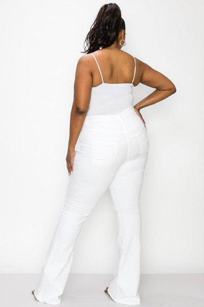 PLUS White Flare Jeans - RK Collections Boutique