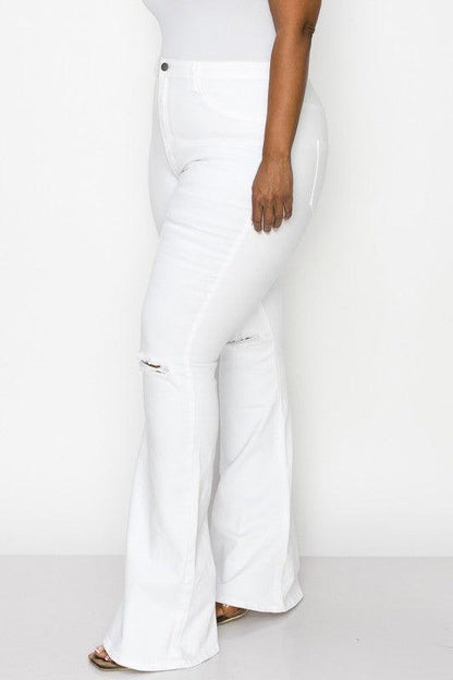 PLUS White Flare Jeans - RK Collections Boutique