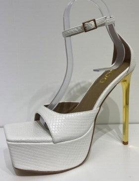 square toe platform heel w/ankle strap - RK Collections Boutique