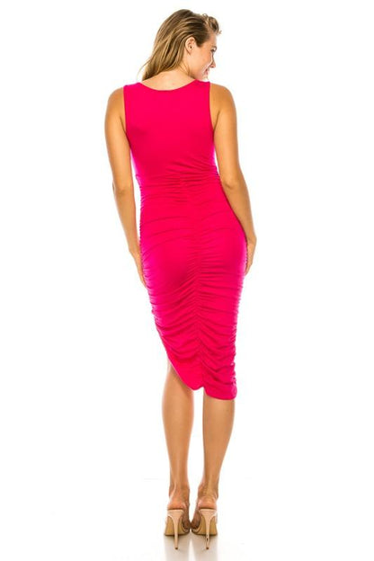 PLUS Bodycon dress with ruched sides - RK Collections Boutique