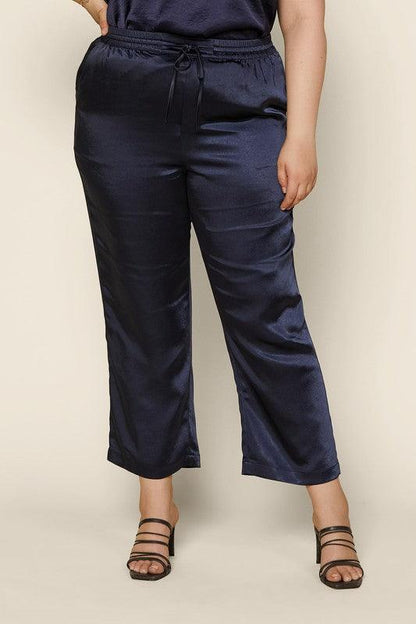 PLUS easy pull on satin jogger pants - RK Collections Boutique