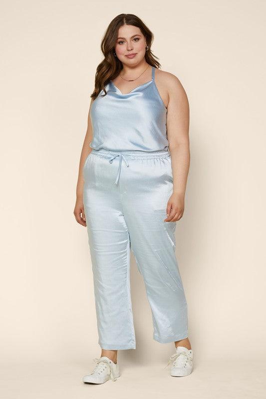 PLUS easy pull on satin jogger pants - RK Collections Boutique