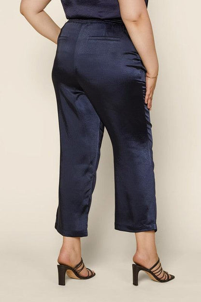 PLUS easy pull on satin jogger pants - RK Collections Boutique