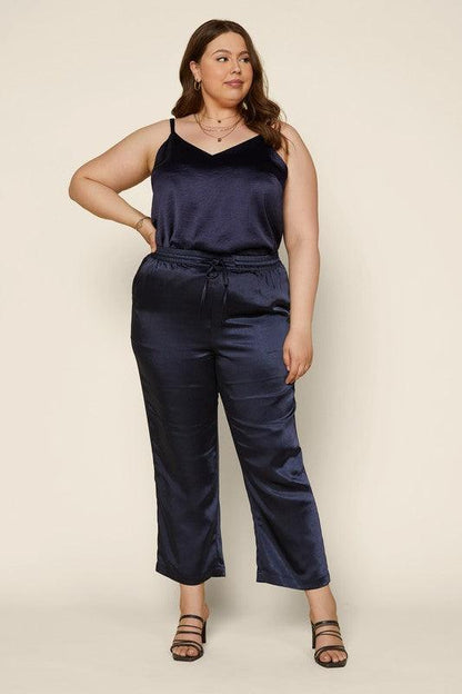 PLUS easy pull on satin jogger pants - RK Collections Boutique