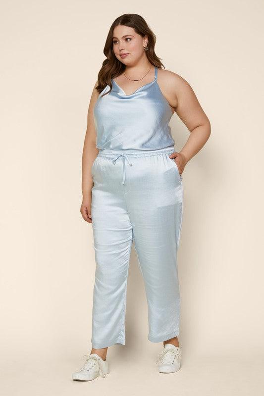 PLUS easy pull on satin jogger pants - RK Collections Boutique