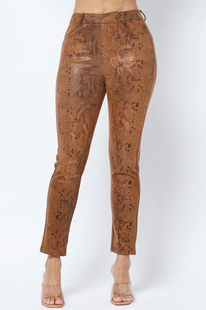 snake printed skinny pants - RK Collections Boutique