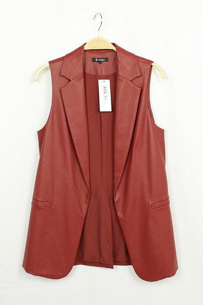 faux leather vest - RK Collections Boutique