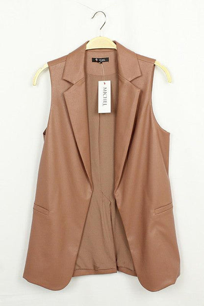 faux leather vest - RK Collections Boutique