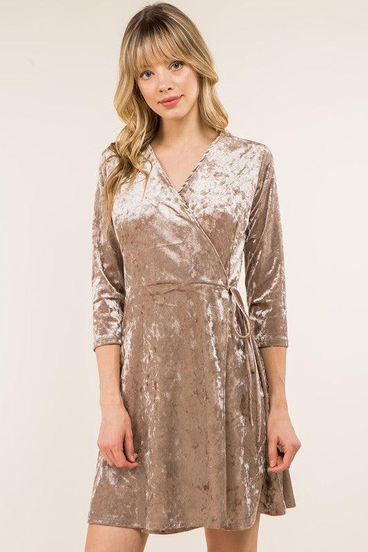 PLUS velvet wrap dress - RK Collections Boutique