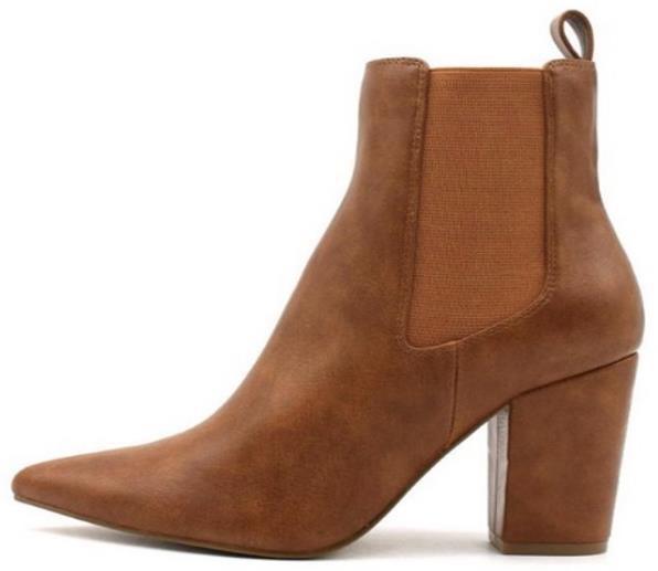 pointy toe chunky heel bootie - RK Collections Boutique