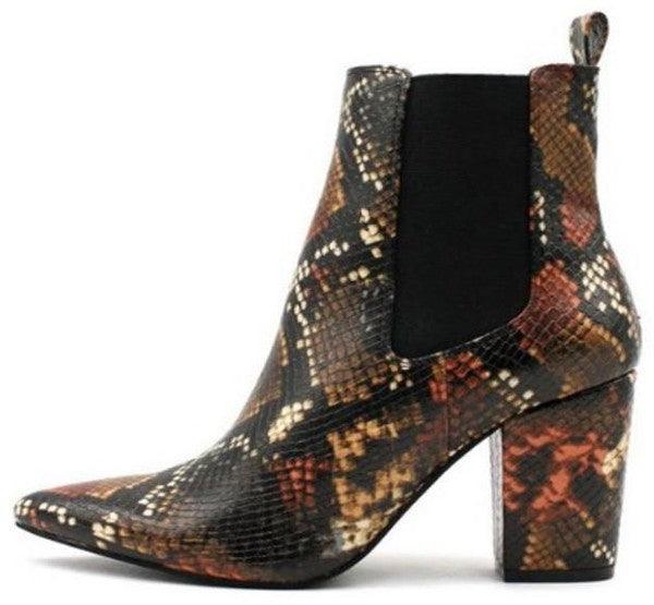 pointy toe chunky heel bootie - RK Collections Boutique