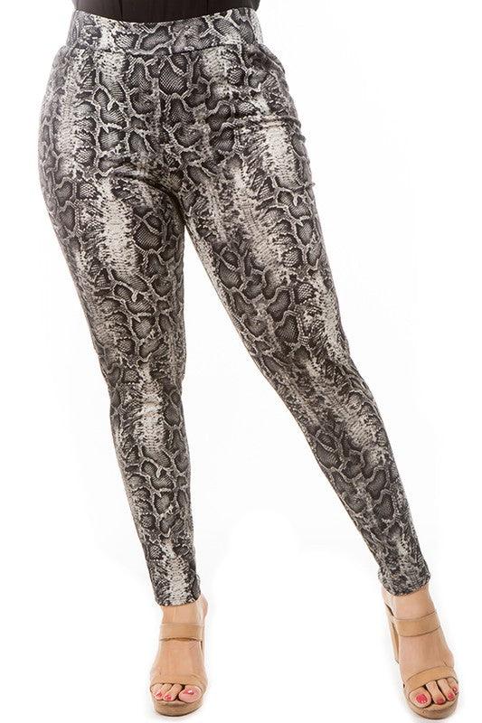 PLUS Printed snake Leggings - RK Collections Boutique