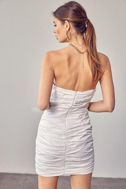 strapless pleated dress - RK Collections Boutique