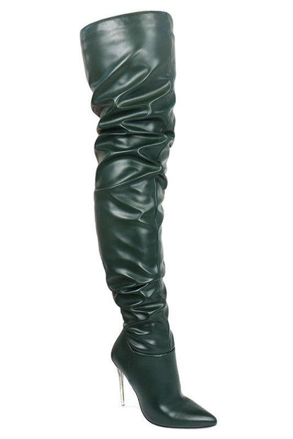 stiletto over the knee scrunch boot - RK Collections Boutique