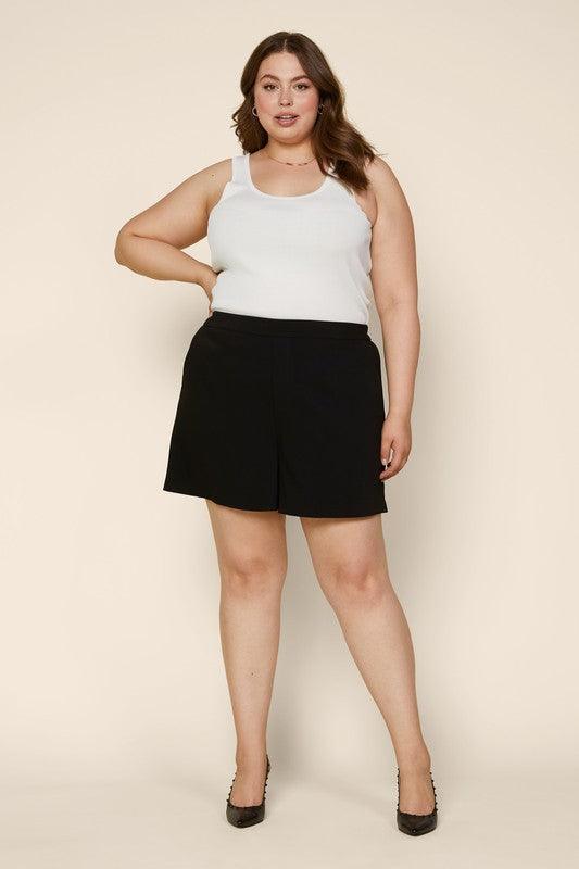 PLUS Shorts With Elastic Back & Pockets - RK Collections Boutique