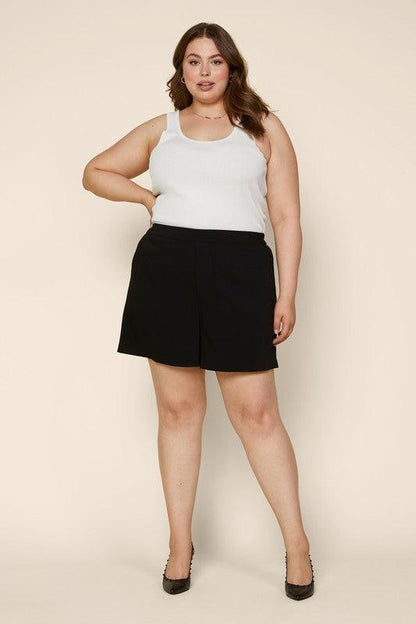 PLUS Shorts With Elastic Back & Pockets - RK Collections Boutique