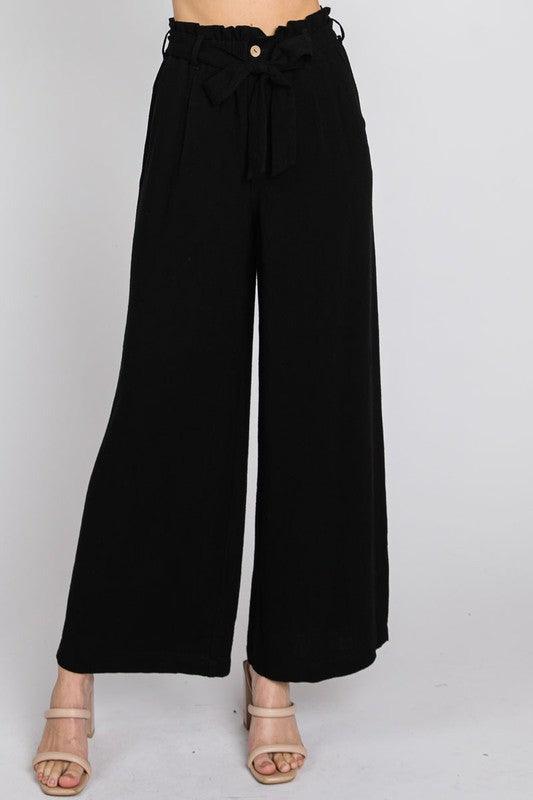 Plus Linen Wide Leg Pants - RK Collections Boutique