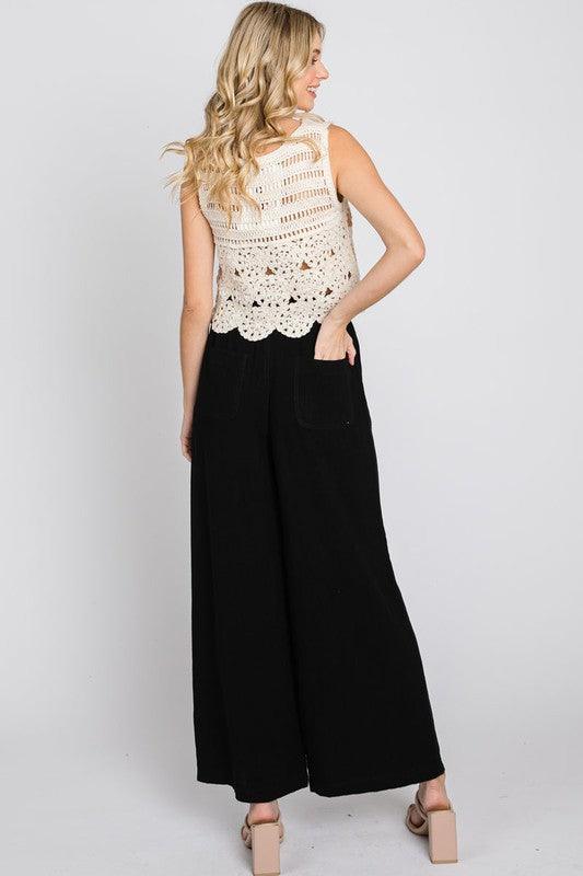 Plus Linen Wide Leg Pants - RK Collections Boutique