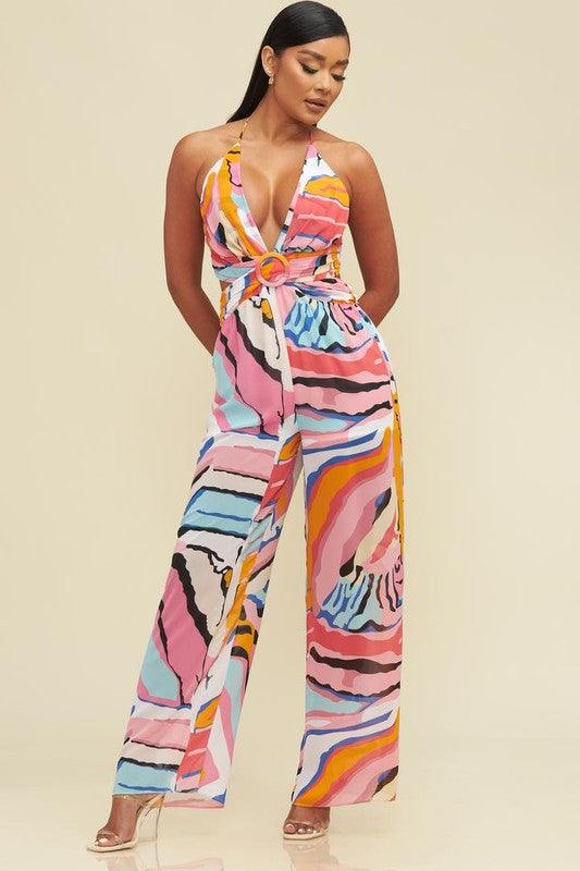 Paradise dreams halter jumpsuit - RK Collections Boutique