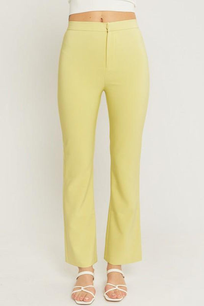 Woven solid long flared pants - RK Collections Boutique