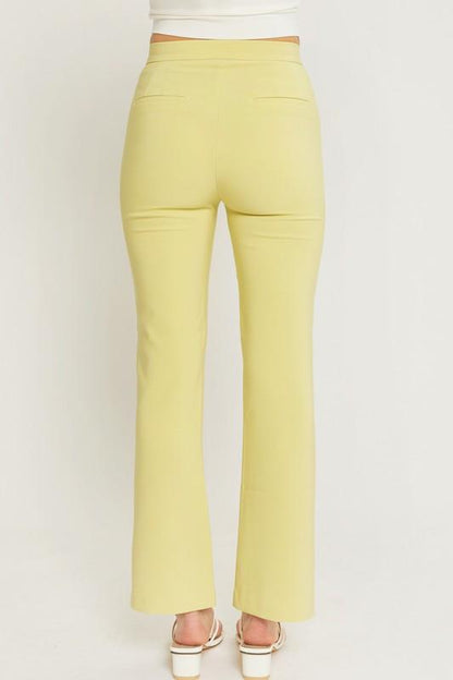 Woven solid long flared pants - RK Collections Boutique