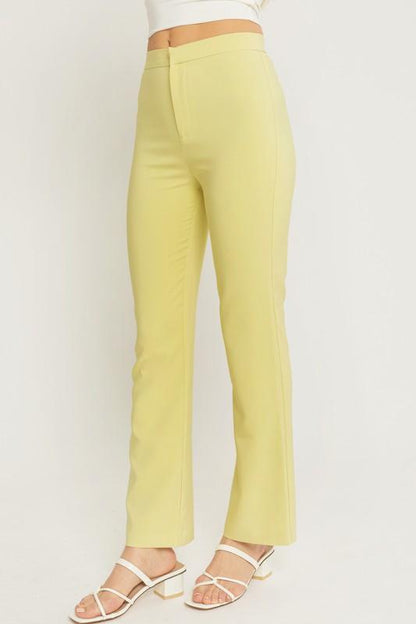 Woven solid long flared pants - RK Collections Boutique