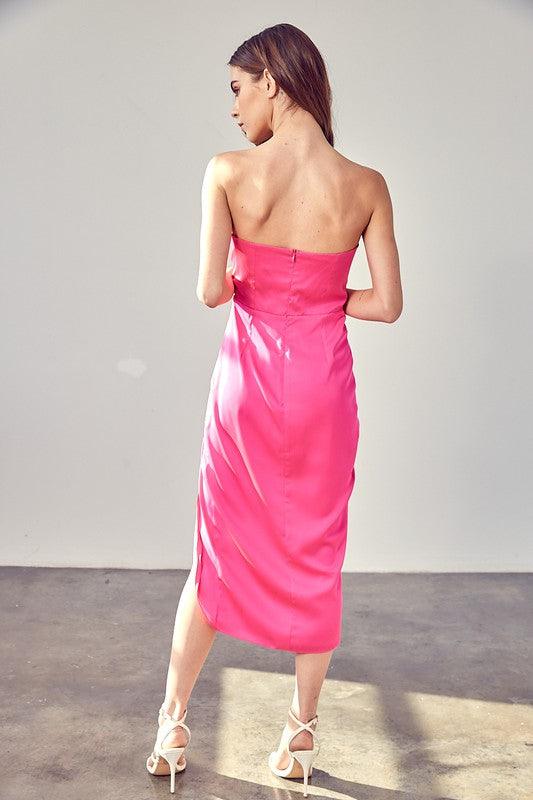 wrap strapless midi dress - RK Collections Boutique