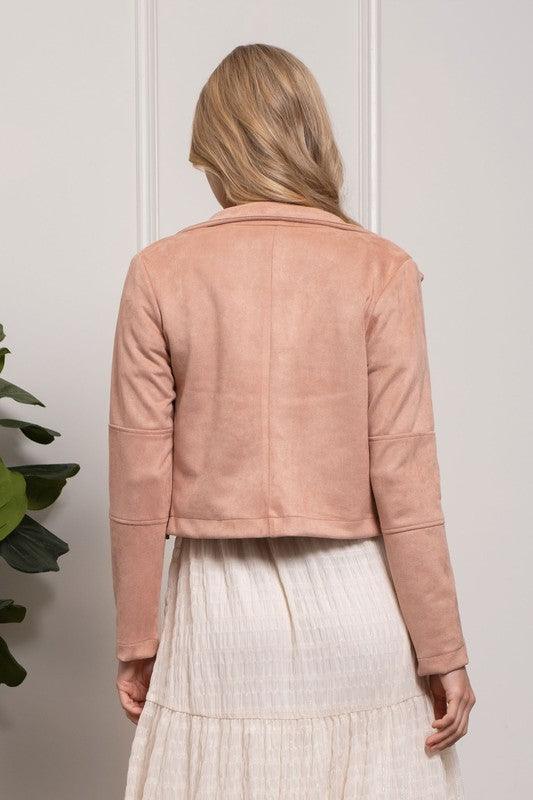 faux suede crop jacket - RK Collections Boutique