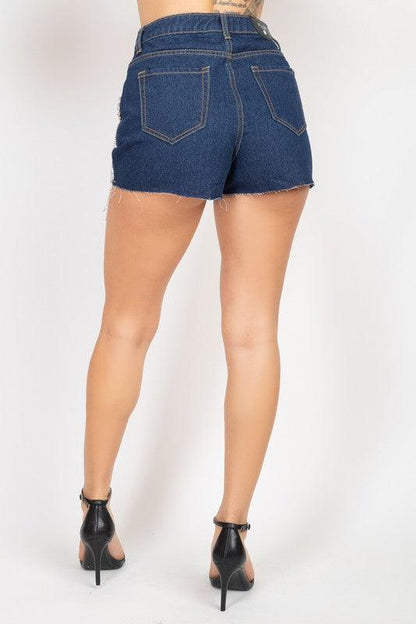 rhinestone five pocket denim shorts - RK Collections Boutique