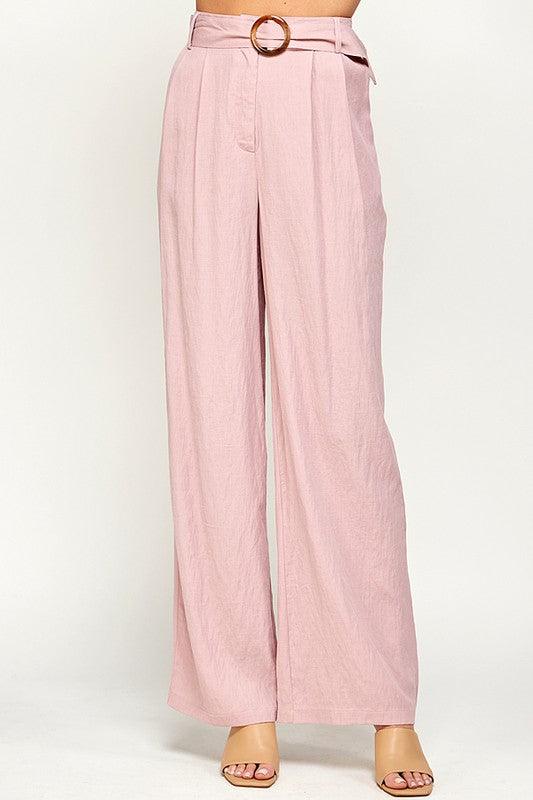 Palazzo Pants with Buckle on Belt - RK Collections Boutique