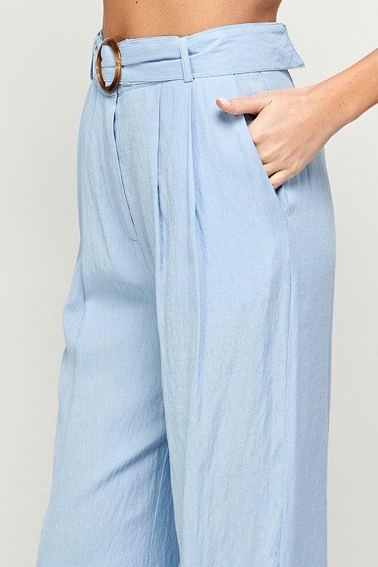 Palazzo Pants with Buckle on Belt - RK Collections Boutique