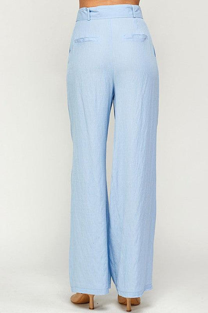 Palazzo Pants with Buckle on Belt - RK Collections Boutique