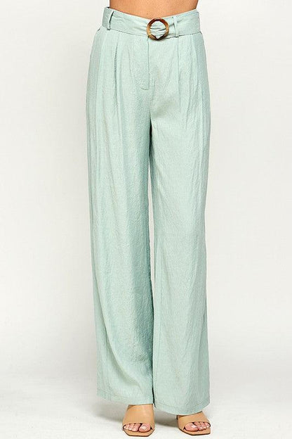 Palazzo Pants with Buckle on Belt - RK Collections Boutique