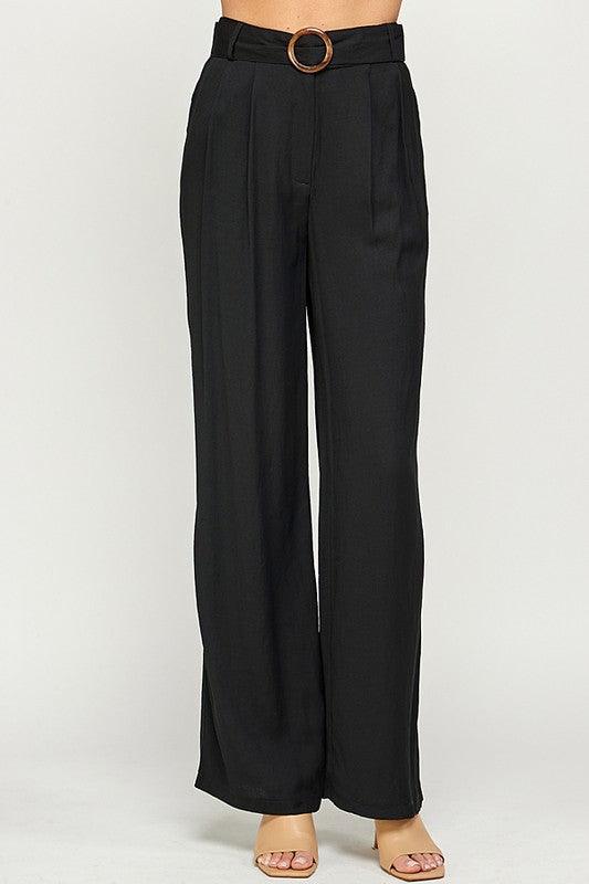 Palazzo Pants with Buckle on Belt - RK Collections Boutique