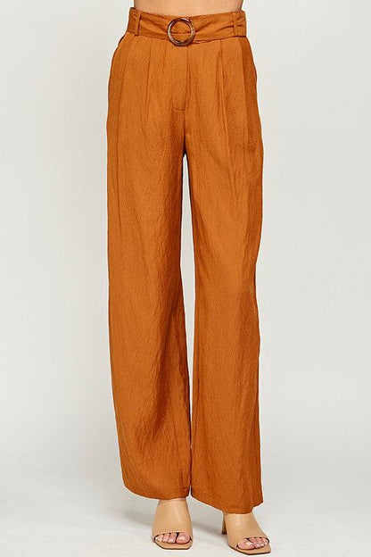 Palazzo Pants with Buckle on Belt - RK Collections Boutique