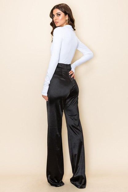 Desiree Satin Stretch High Waisted Pants - RK Collections Boutique