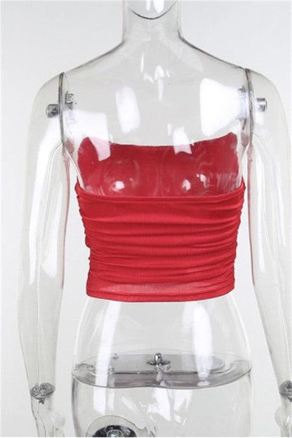 gloss knit pointed strapless bustier top - RK Collections Boutique