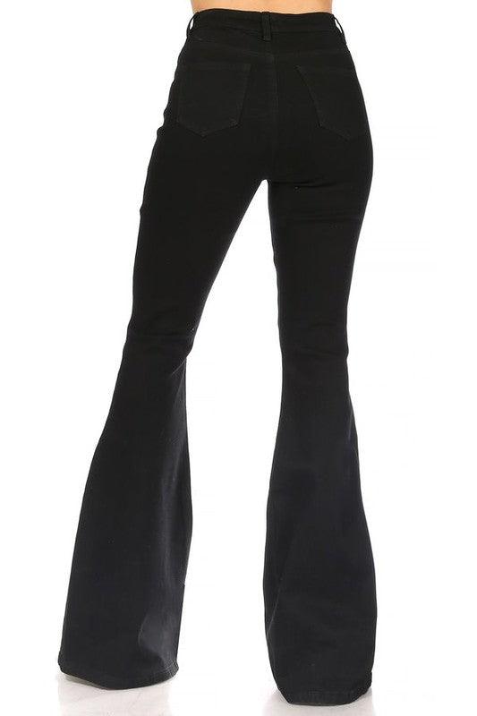 high waist stretch bell bottom jeans - RK Collections Boutique