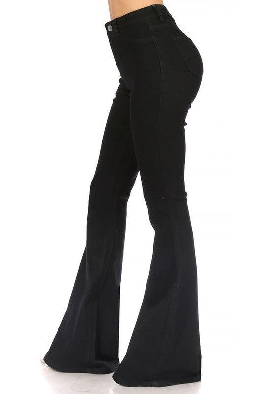 high waist stretch bell bottom jeans - RK Collections Boutique