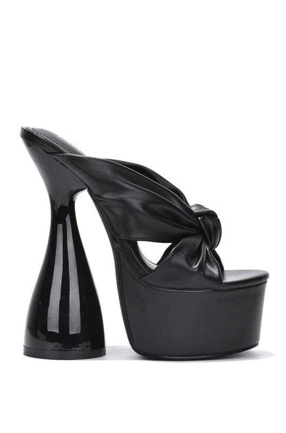 knot strap platform chunky round heel - RK Collections Boutique