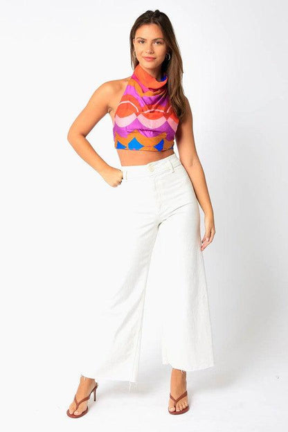 Multi wave halter crop top - RK Collections Boutique