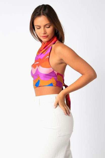 Multi wave halter crop top - RK Collections Boutique