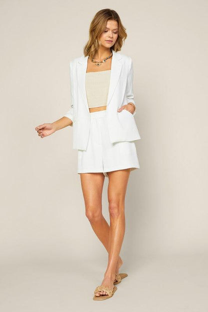 3/4 sleeve blazer & short set - RK Collections Boutique