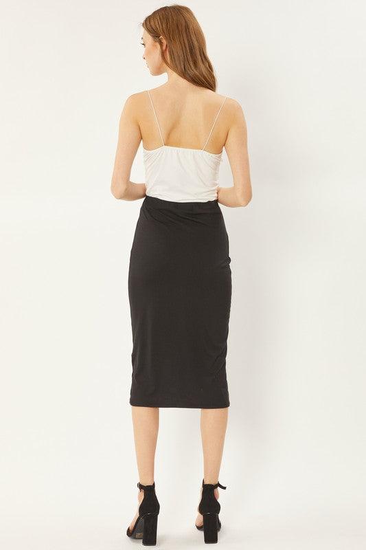 jersey gathered knee skirt - RK Collections Boutique