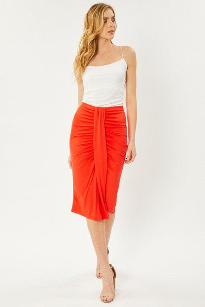 jersey gathered knee skirt - RK Collections Boutique