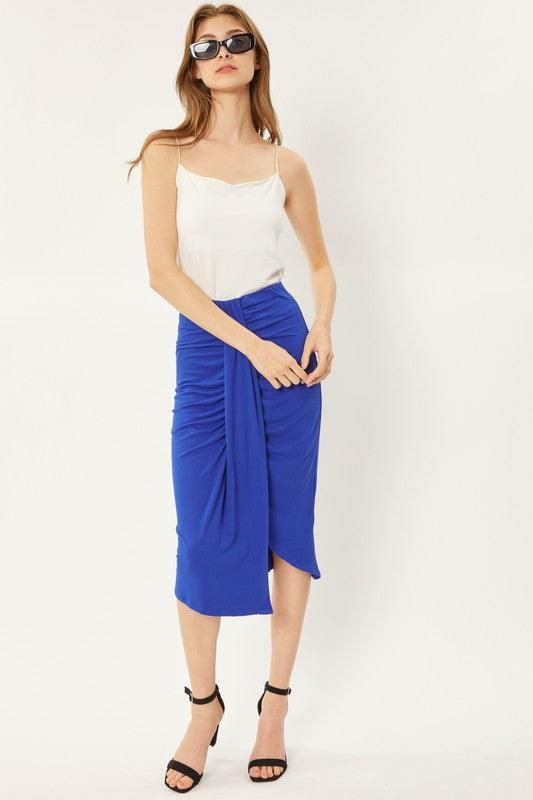 jersey gathered knee skirt - RK Collections Boutique