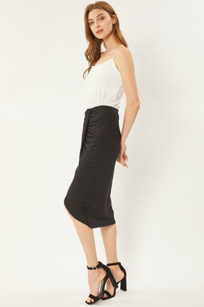 jersey gathered knee skirt - RK Collections Boutique