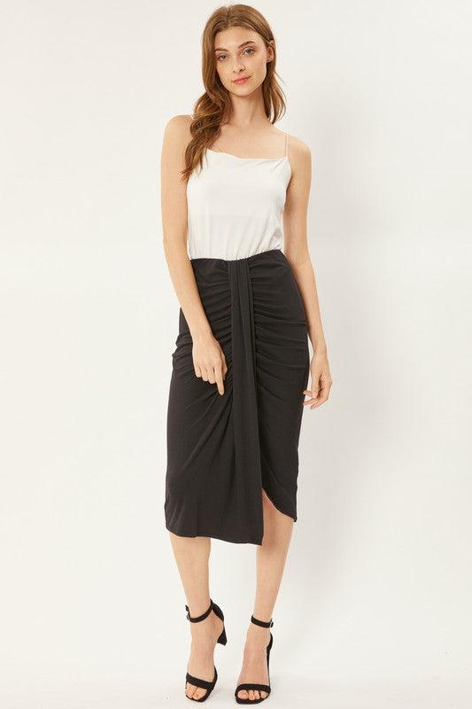 jersey gathered knee skirt - RK Collections Boutique